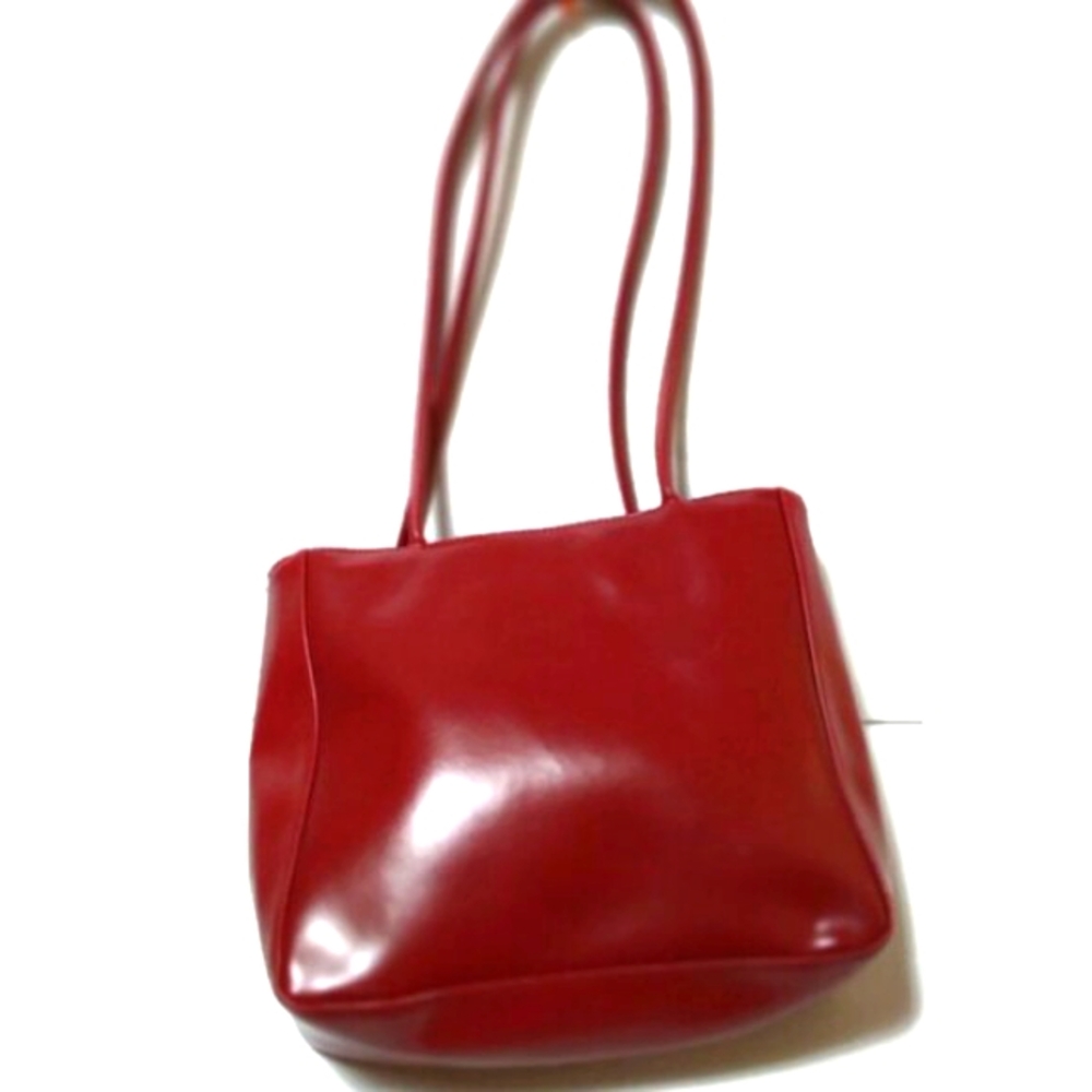 Estee Lauder Red Leather Shoulder Bag